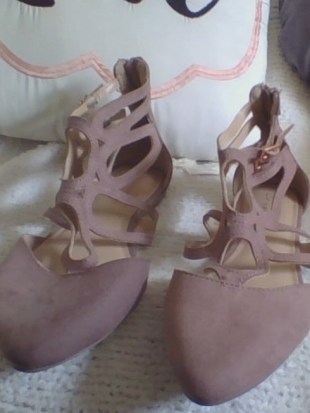 LC Lauren Conrad Faux Suede Pink Flats - Picture 7 of 8